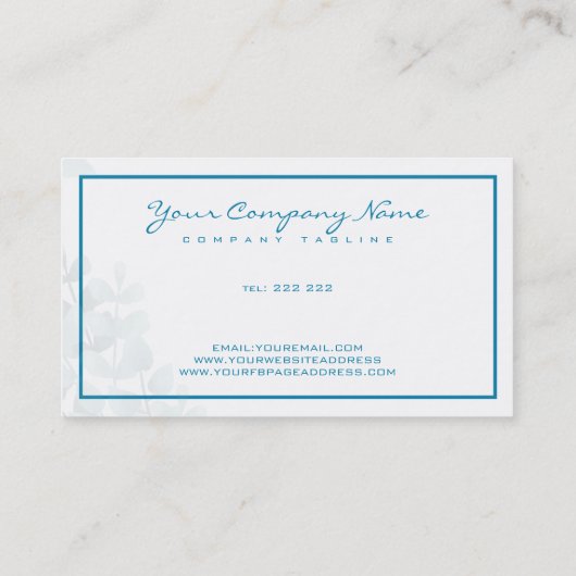 水彩葉の花 名刺 (裏面)