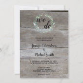 水彩葉オンウッドWe Do写結婚真 招待状 (正面)