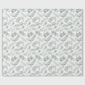 水彩葉オーストラリア・ユーカリ ラッピングペーパー (フラット)