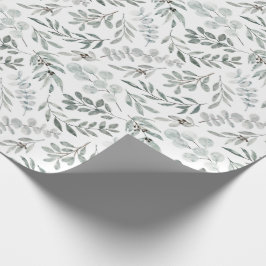 水彩葉オーストラリア・ユーカリ ラッピングペーパー