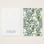 水彩葉カスタムイヤリングカード (正面&裏面)