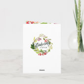 水彩葉クリスマスの誕生のお知らせ シーズンカード (裏面)