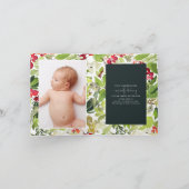 水彩葉クリスマスの誕生のお知らせ シーズンカード (内部)