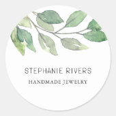 水彩葉ジュエリーメーカー ラウンドシール (正面)