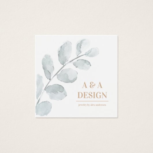 水彩葉ネックレスジュエリー表示カード (正面)