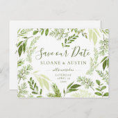 水彩葉ハート植物保存日 案内ポストカード (正面/裏面)