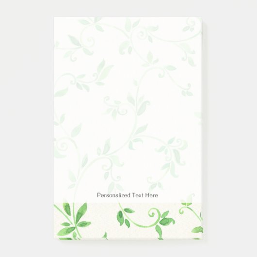 水彩葉パターン ポストイット (正面)