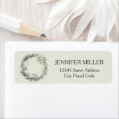 水彩葉リース ラベル (インサイチュ)