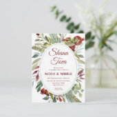 水彩葉ロッシュハシャナディナー招待状 シーズンカード (スタンド正面)