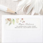 水彩葉優雅な結婚式 ラベル (インサイチュ)