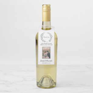 水彩葉写真結婚カップル ボトルネックタグ