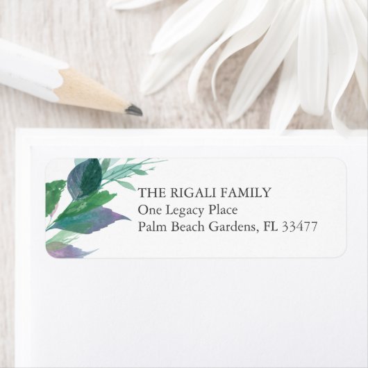 水彩葉差出人住所 ラベル (インサイチュ)