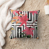 水彩葉幾何可逆性PIllow クッション (ブランケット)