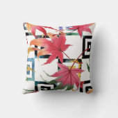 水彩葉幾何可逆性PIllow クッション (裏面)