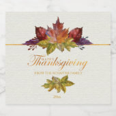 水彩葉感謝祭 ビールラベル (シングルラベル)