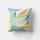 水彩葉抽象芸術ボタニッ絵画クス クッション (裏面)