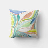 水彩葉抽象芸術ボタニッ絵画クス クッション (正面)