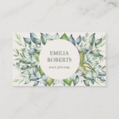 水彩葉樹草エレガント 名刺 (正面)