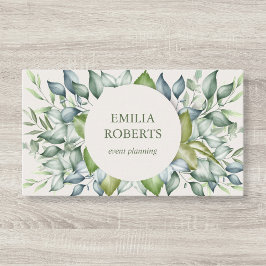 水彩葉樹草エレガント 名刺