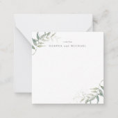 水彩葉結婚葉 ノートカード (正面)