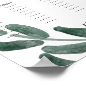 水彩葉緑結婚表 ポスター (角)