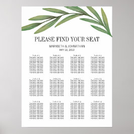 水彩葉緑結婚表 ポスター