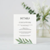 水彩葉緑結婚詳細カード エンクロージャーカード (スタンド正面)