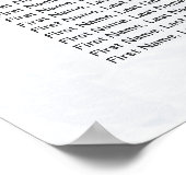 水彩葉花の結婚座席表 ポスター (角)