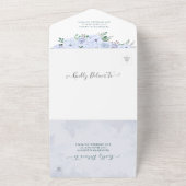 水彩葉花植物結婚式RSVP A オールインワン招待状 (外側)