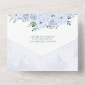 水彩葉花植物結婚式RSVP A オールインワン招待状 (裏面)