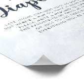 水彩葉赤ちゃんシャワー深夜おむつ ポスター (角)