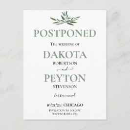 水彩葉02b日付の結婚変更 ポストカード