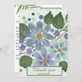 水彩葉03ブライダルシャワーサンキューカード セーブザデート