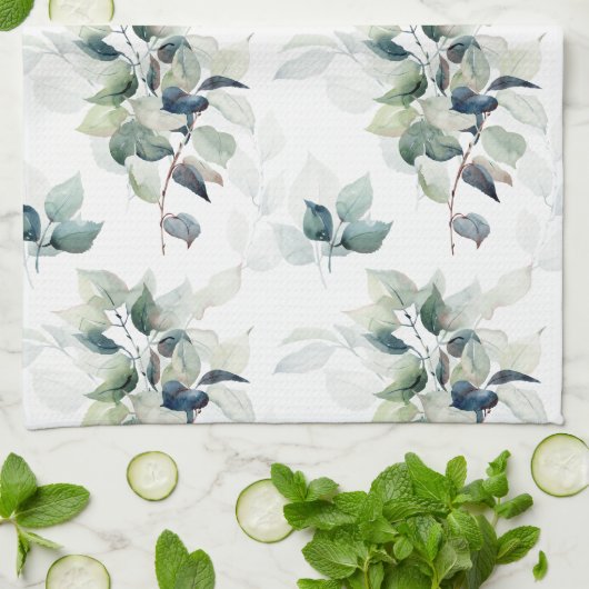 水彩葉 キッチンタオル (折り畳み)