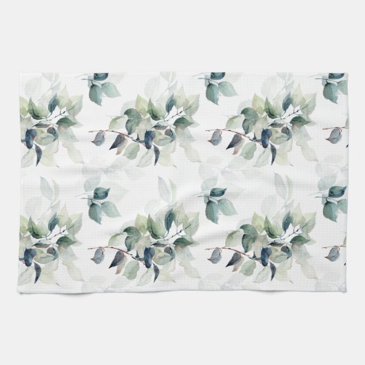 水彩葉 キッチンタオル (横)