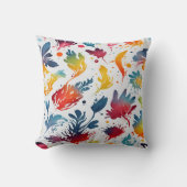 水彩葉 クッション (正面)