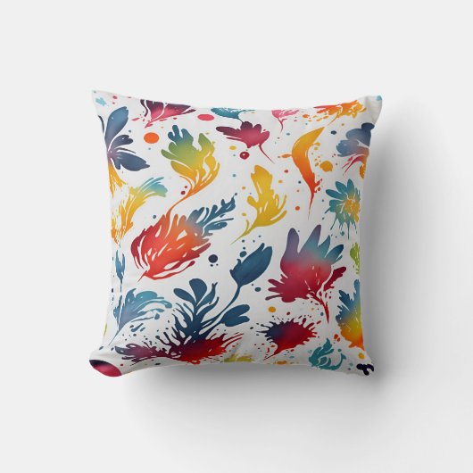 水彩葉 クッション (正面)