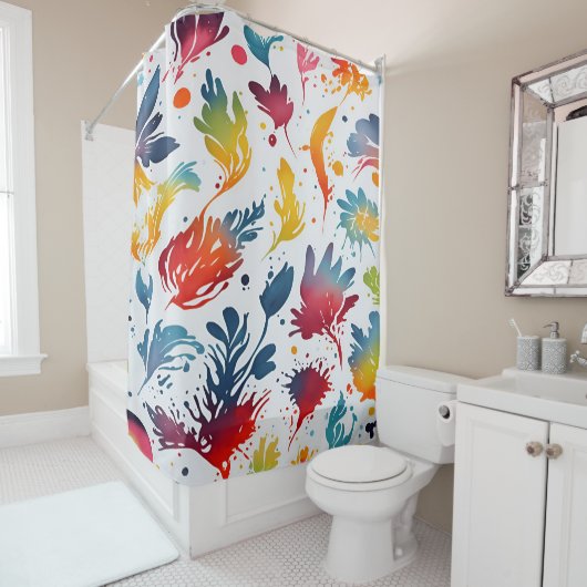 水彩葉 シャワーカーテン (インサイチュ)