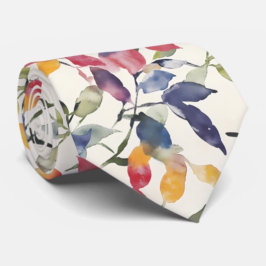 水彩葉 ネクタイ (ロール)