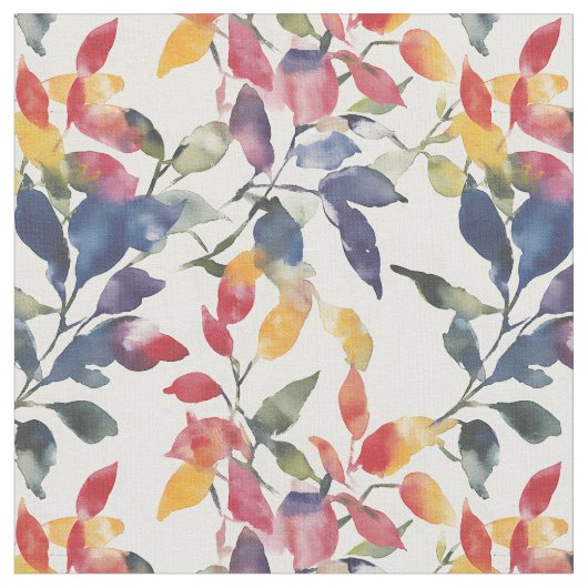 水彩葉 ファブリック (クローズアップ)