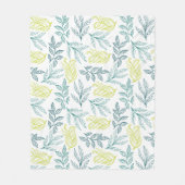 水彩葉 フリースブランケット (正面)