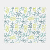 水彩葉 フリースブランケット (正面(横))