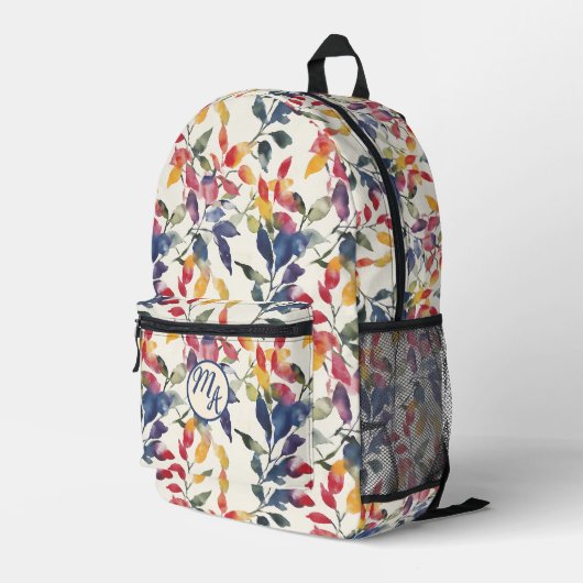 水彩葉 プリントバックパック (裏面右端)