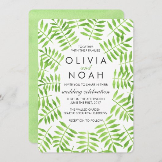 水彩葉 招待状 (正面/裏面)