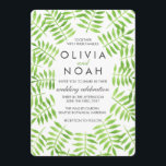 水彩葉 招待状<br><div class="desc">水色の離れデザインはナスとパープルによって作られた。このデザインは淡緑色離れの絵を描水で構成される。このモダンデザインは初期の春の結婚式が緑豊かな新しい始まりを迎えることを補完する。</div>