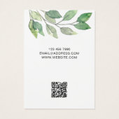 水彩葉QRコードイヤリング表示カード (裏面)