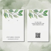 水彩葉QRコードイヤリング表示カード