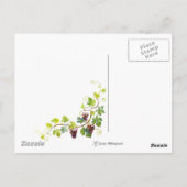 水彩葡萄の束。アートはがき ポストカード (裏面)