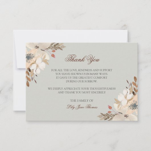 水彩葬儀サンキューカード |記念カード サンキューカード (正面)