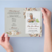 水彩葬儀プログラム |愛するメモリ内 チラシ (手)